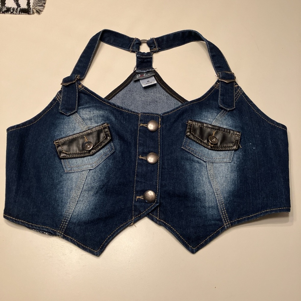 DOTS vintage blue Jean corset